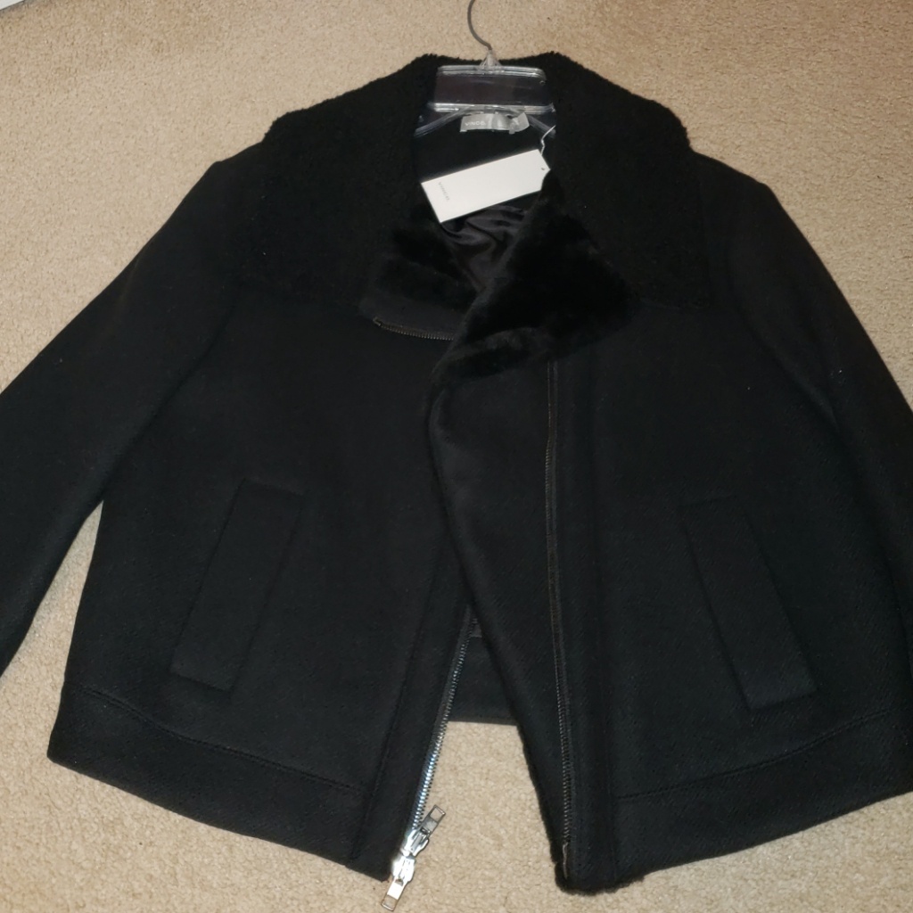 Vince Real Shearling Fur N Wool Jacket Nwt